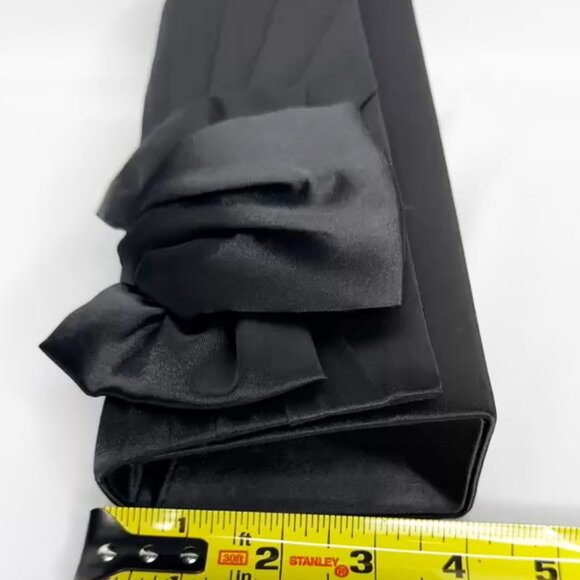 NWT Jessica McClintock Black Satin Bow Evening Clutch Bag - Picture 10 of 12